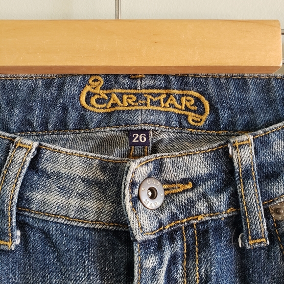 Carmar Distressed Mid Rise Straight Leg 26 - Picture 5 of 8